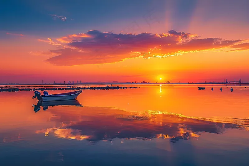 落日海洋沙滩夕阳晚霞摄影图 (4032x2688)