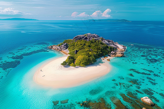 夏日海滩蓝色海洋度假摄影图