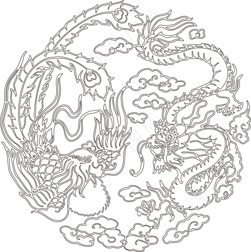 中国风金色龙元素古风水墨龙png免抠透明素材装饰图片PS素材