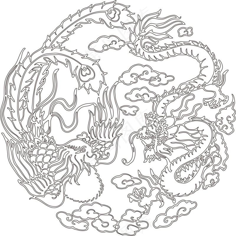 中国风金色龙元素古风水墨龙png免抠透明素材装饰图片PS素材