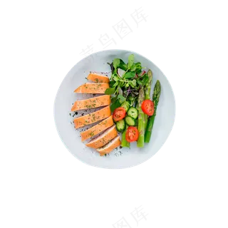 免抠一盘鸡排蔬菜沙拉