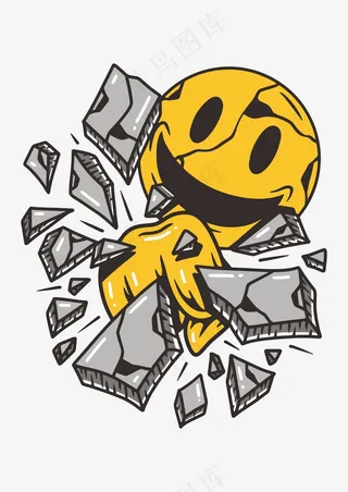 表情包怪兽 单手碎石头