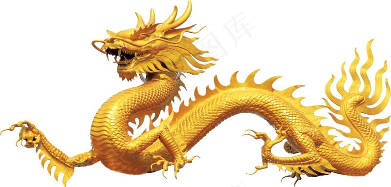 中国风金色龙元素古风水墨龙png免抠透明素材装饰图片PS素材