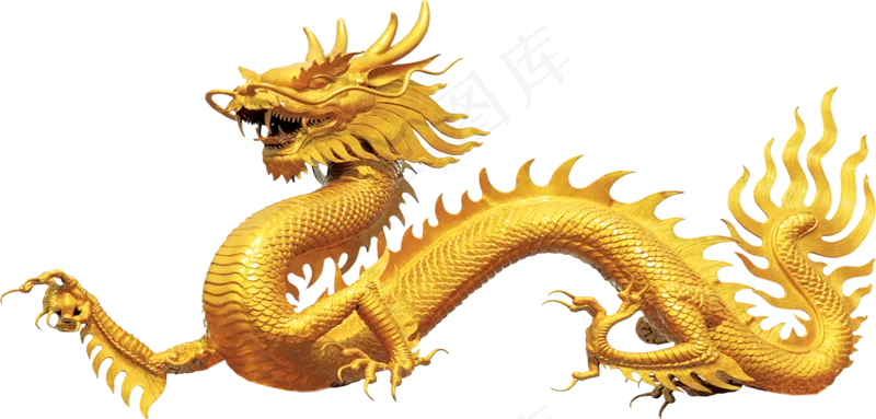 中国风金色龙元素古风水墨龙png免抠透明素材装饰图片PS素材