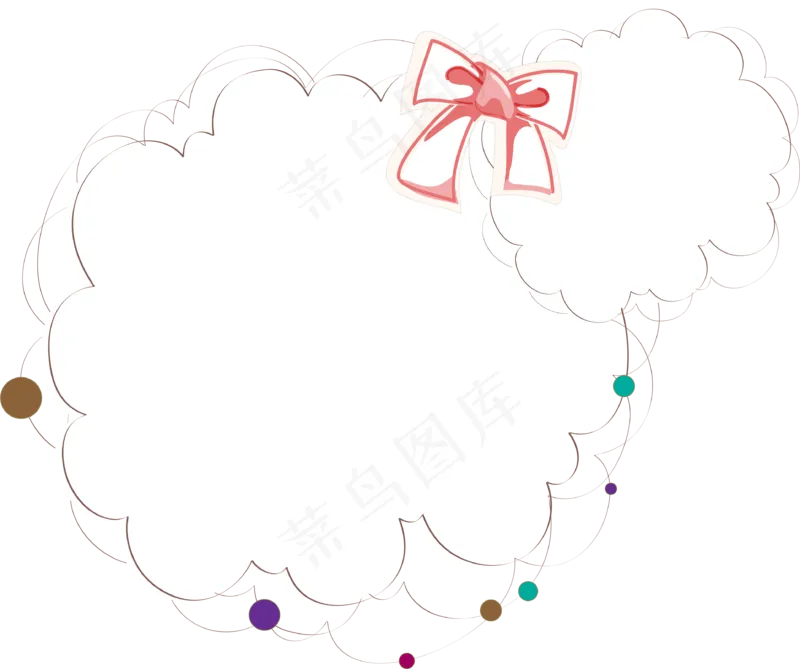 卡通聊天对话方框气泡可爱边框PNG透明免抠装饰图案 PS设计