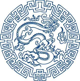 古代青花瓷图案花纹中国风图案祥云纹理传统图腾PNG免扣素材