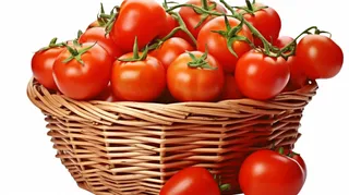 编织篮的西红柿番茄摄影图