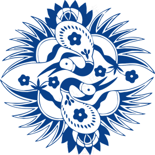 古代青花瓷图案花纹中国风图案祥云纹理传统图腾PNG免扣素材