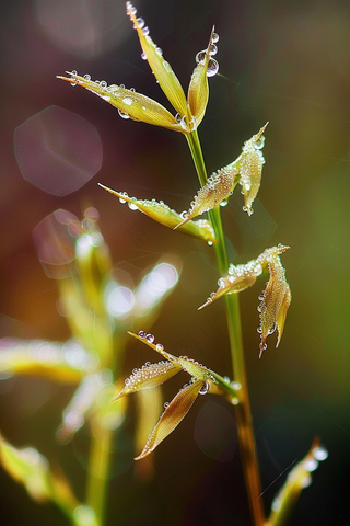 春天梅雨季的植物雨水露珠摄影图