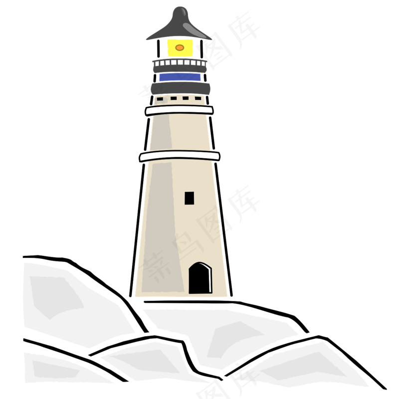 简笔画 灯塔 画
