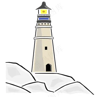 简笔画 灯塔 画