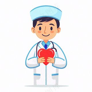 医生手捧着红色爱心医疗人物卡通插画免抠
