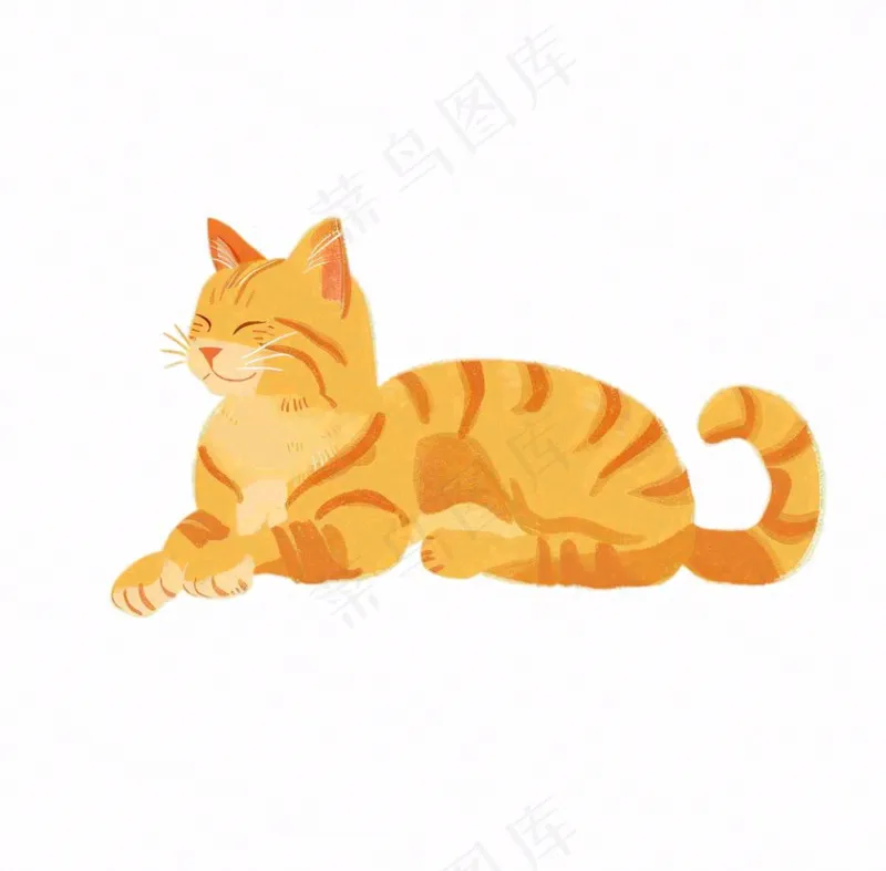 猫咪宠物橘猫可爱动物卡通插画免抠(1040x1024)