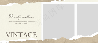 棕色背景撕裂风照片相册8