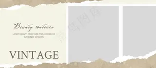 棕色背景撕裂风照片相册8