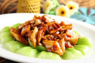 清炒酱汁竹笋美食