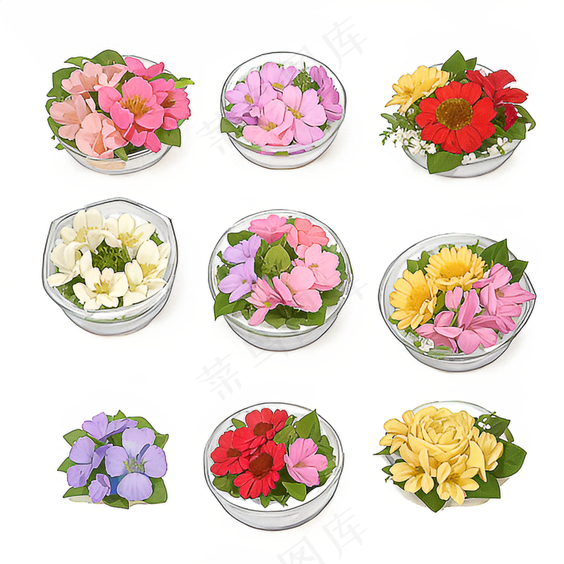 红色黄色粉色玫瑰花免抠素材90