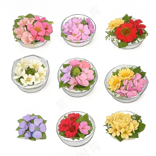 红色黄色粉色玫瑰花免抠素材90