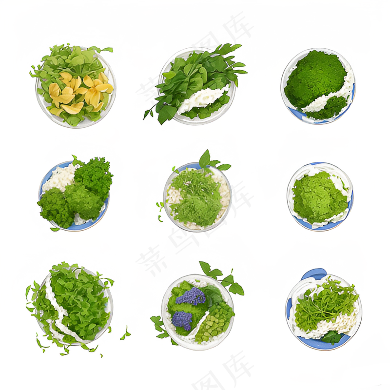 绿色手绘小植物花草系列免抠素材73