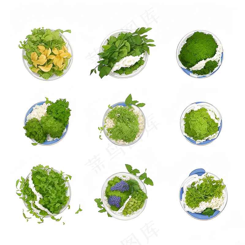 绿色手绘小植物花草系列免抠素材73