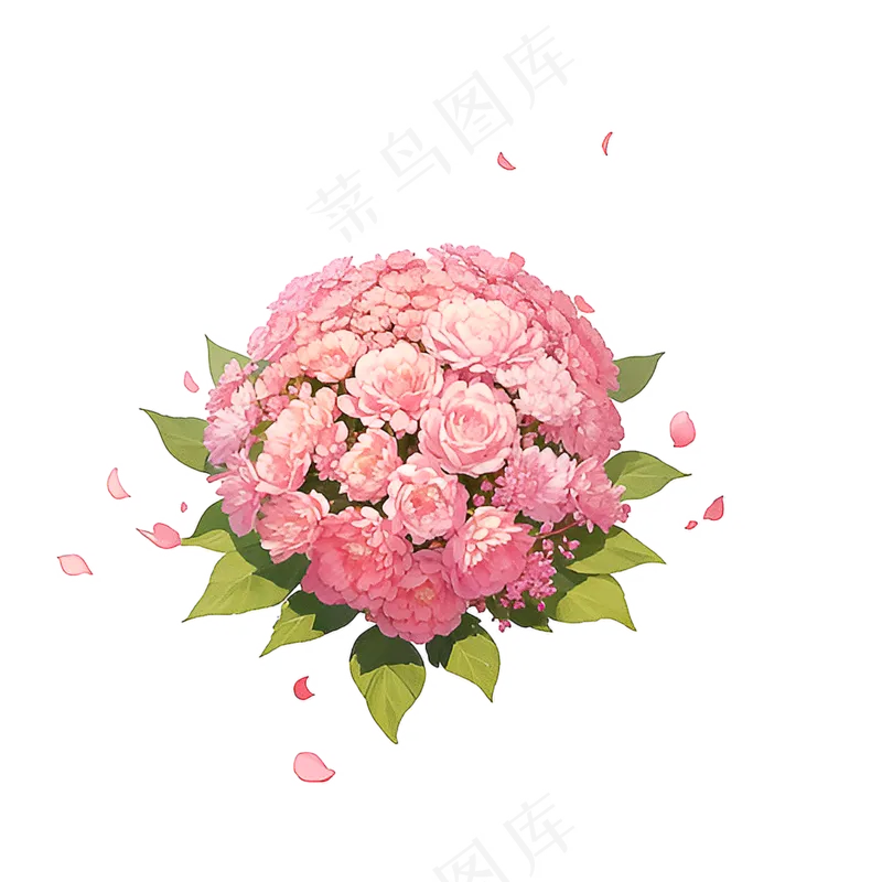粉色花朵桃花玫瑰免抠素材14
