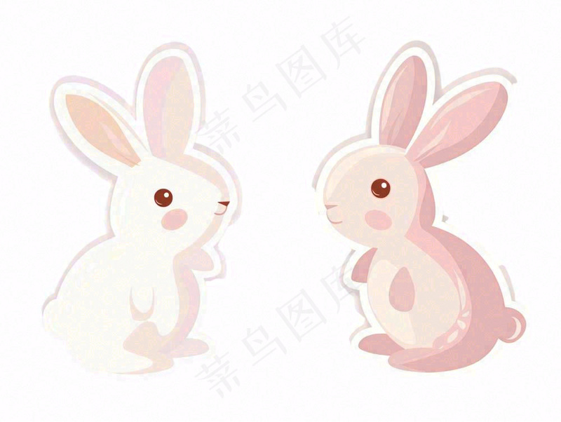 小白兔动物卡通插画免抠(1232x928)