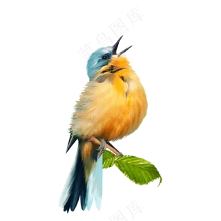 免抠张开嘴的黄色小鸟