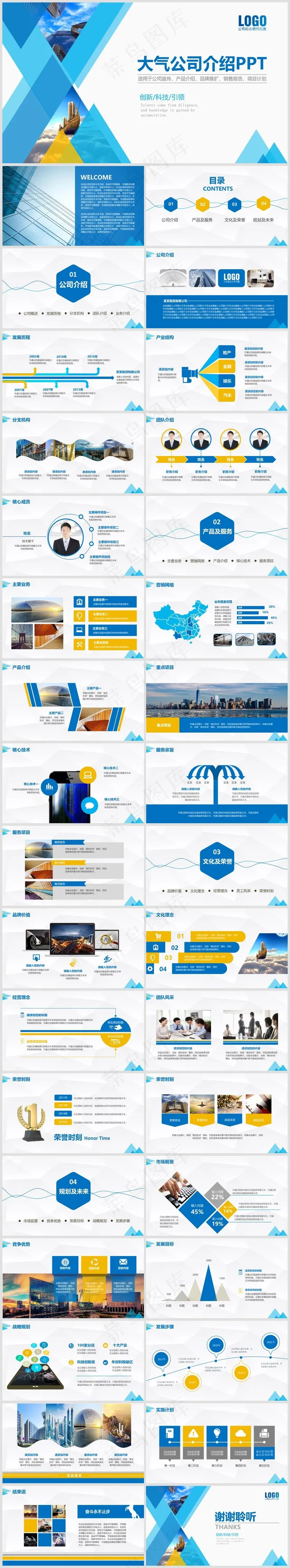 蓝色简约风企业画册公司宣传PPT模板16 蓝色简约风企业画册公司宣传PPT模板16