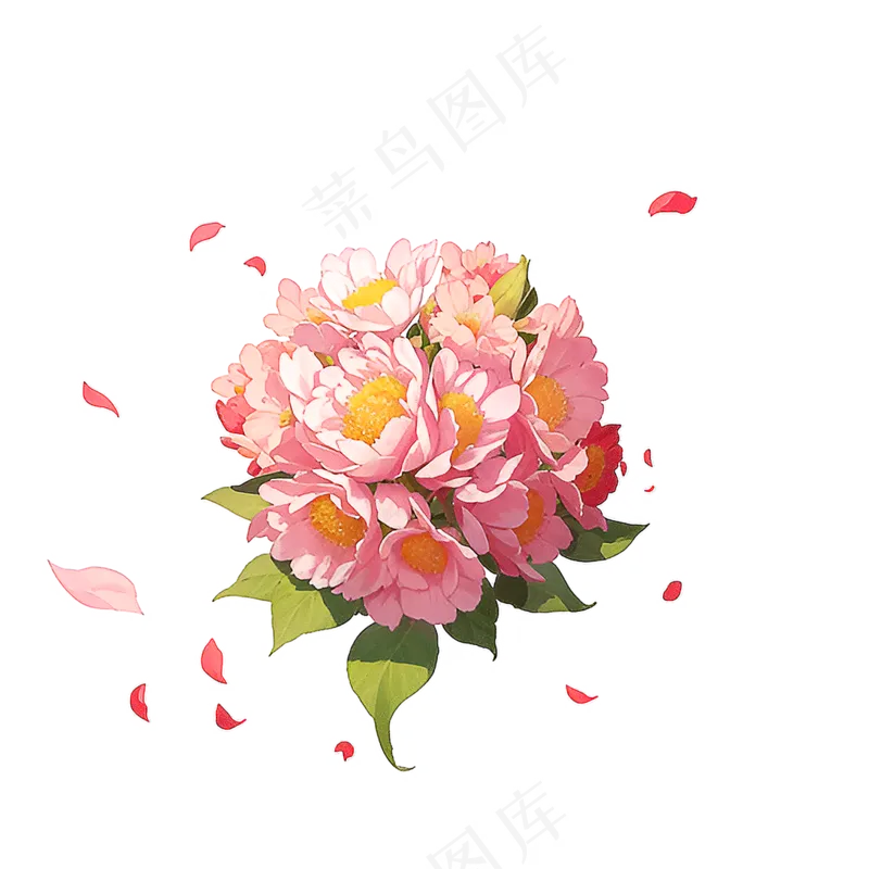 粉色花朵桃花玫瑰免抠素材37