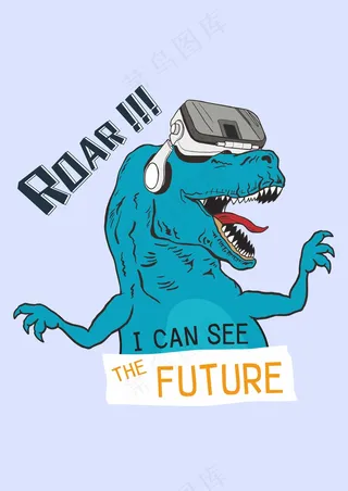 湖蓝色恐龙 VR游戏眼罩