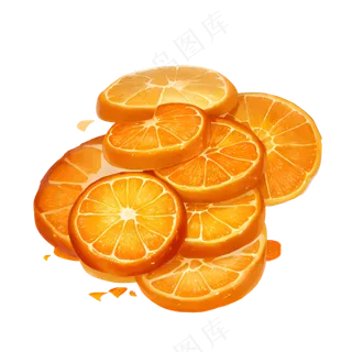 橙色 手绘 橙子 免抠 素材12