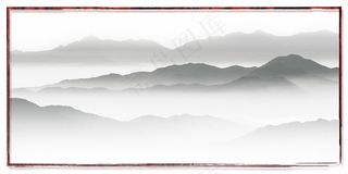 山水展板背景