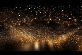 黑金色大气闪光粒子金色尘粉光晕灯光摄影背景图