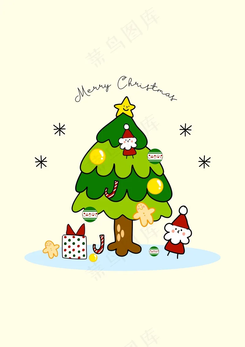 可爱圣诞树cdr矢量模版下载