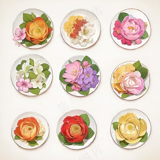 红色黄色粉色玫瑰花免抠素材51