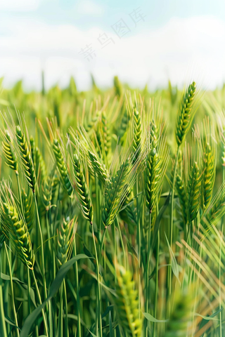 小麦麦穗芒种绿色小麦摄影图