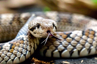 蛇爬行动物毒蛇摄影图