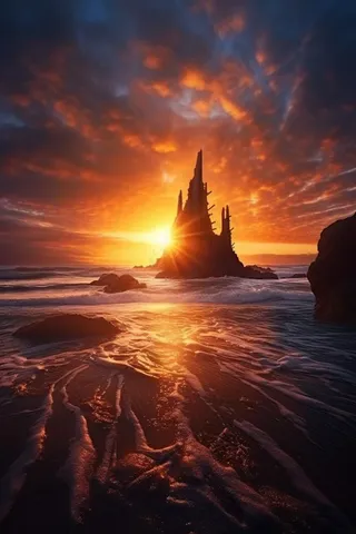 河水海洋落日阳光背景