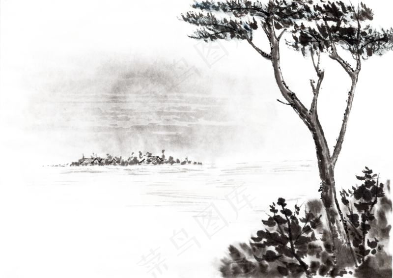 新中式水墨山水画5