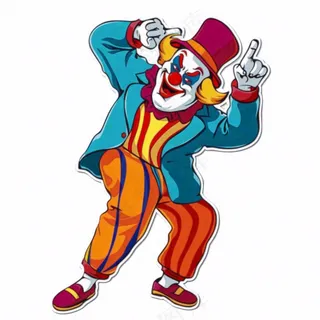 小丑愚人节搞怪人物卡通插画免抠