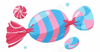 糖果甜蜜卡通插画免抠