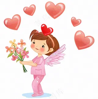 护士医生爱心医疗人物卡通插画免抠