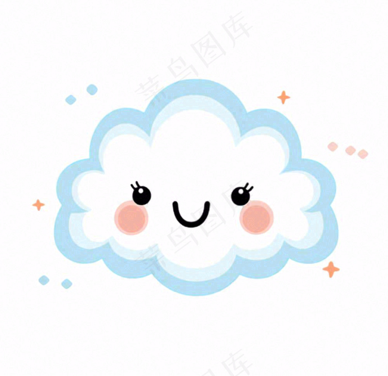 白云云朵天气卡通插画免抠(1056x1024)