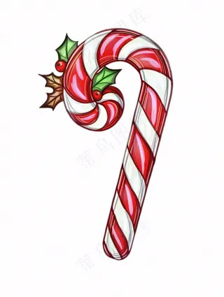 圣诞糖果拐杖糖卡通插画免抠
