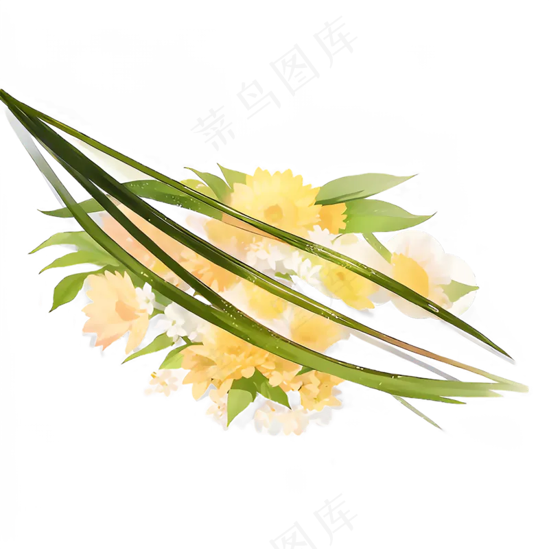 黄色 唯美 手绘 免抠 PNG 花 植物 素材24