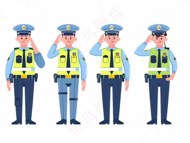 警察交警劳动人物卡通插画免抠(1232x928)