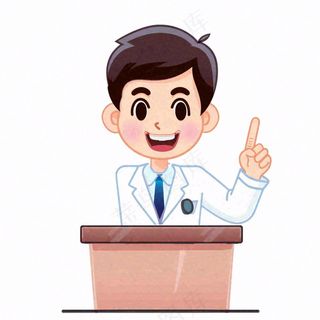 医生讲座讲话医疗人物卡通插画免抠