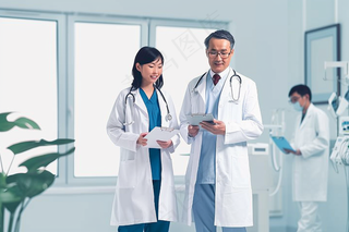 医务人员工作学术研究摄影图