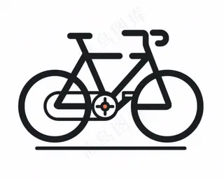自行车黑色线条图标免抠