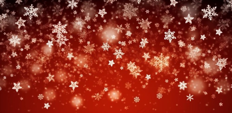 红色闪光粒子雪花光晕灯光喜庆摄影背景图